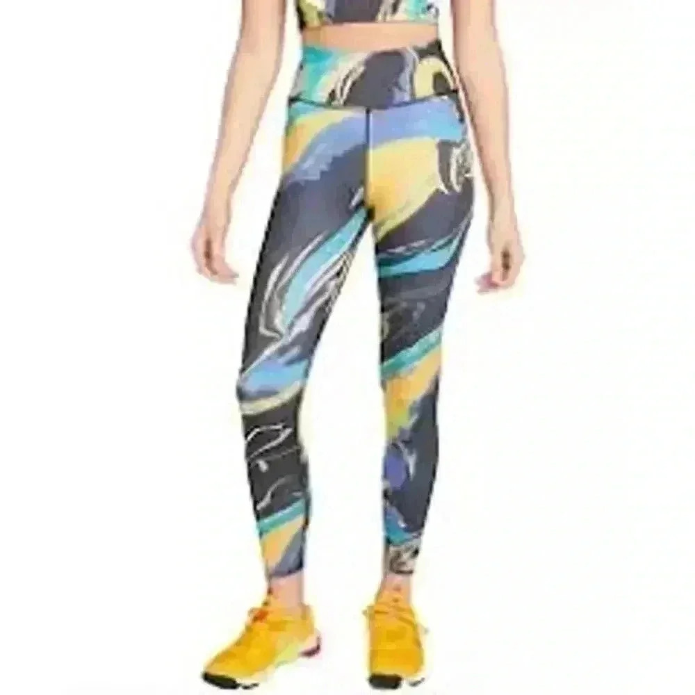 Nike One Luxe Aurora Women's Mid-Rise 7/8 Marbled Leggings Women’s S